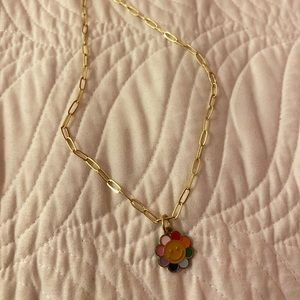 Custom floral charm necklace